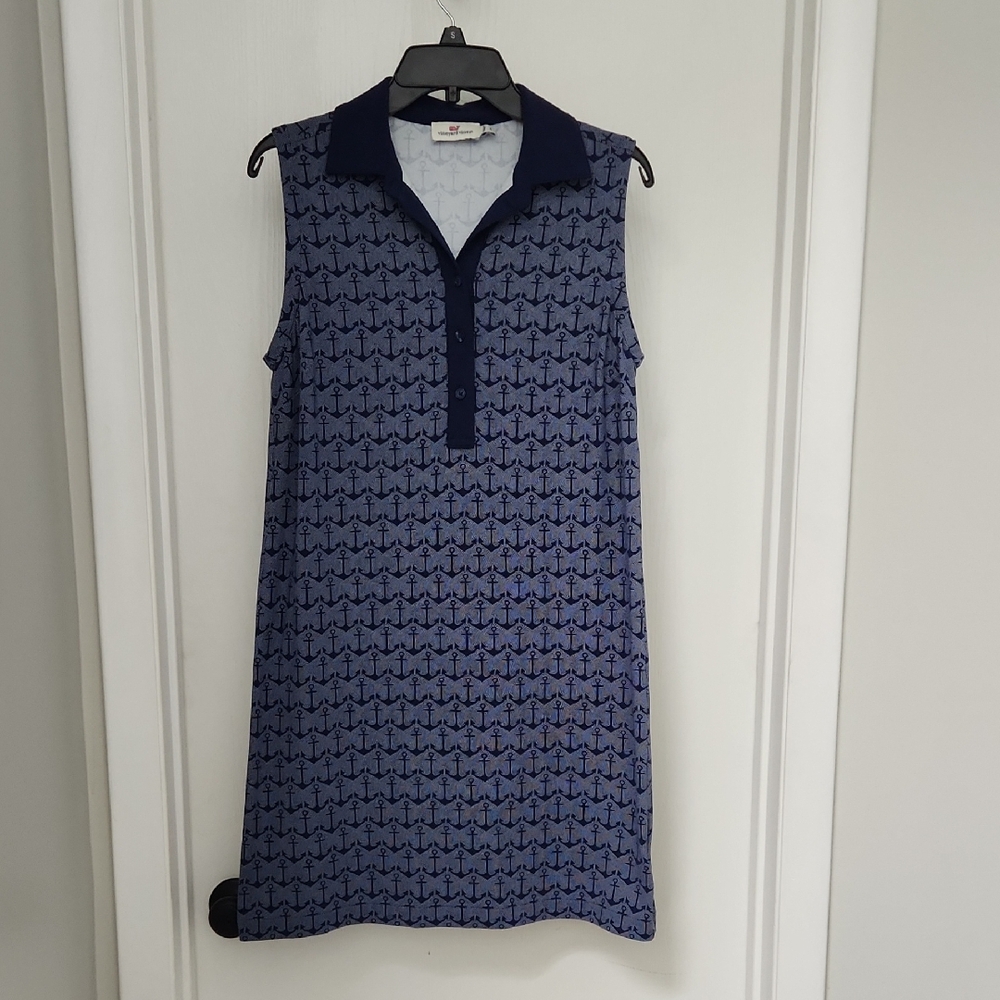 Vineyard Vines Blue Anchor Pattern Dress